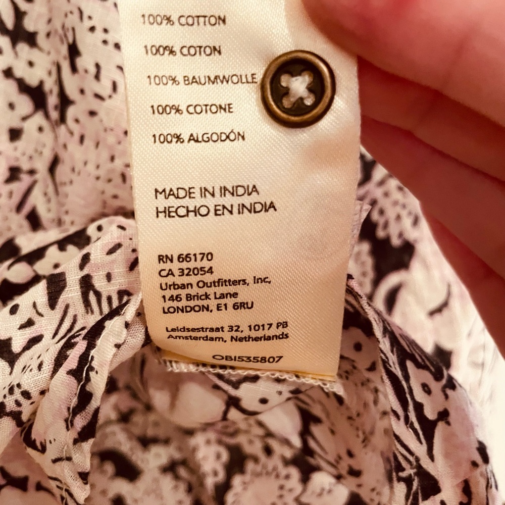 Anthropologie Pink Floral Ruffle Button DownV-NeckSizeMedium/NWOT - Picture 12 of 13